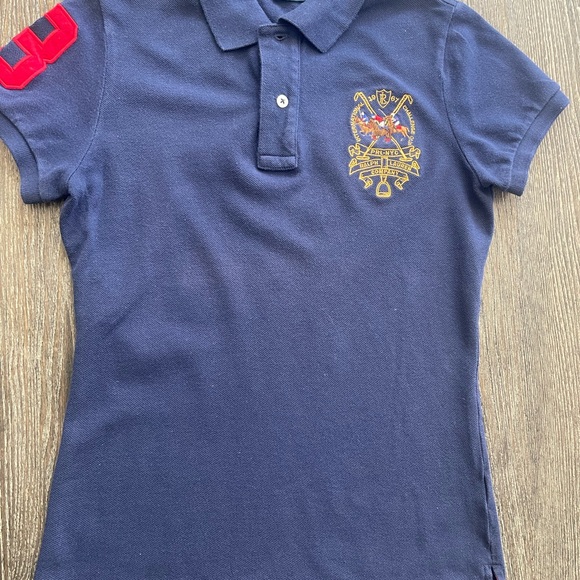 Polo Ralph Lauren Custom Slim Fit Triple Pony Polo Shirt Men’s Small Navy Blue - Picture 2 of 6